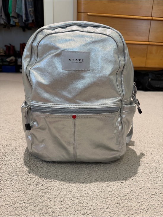 STATE Other - STATE Metallic Silver Signature Backpack Small Travel School Bag